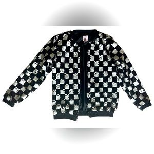 More Than Magic Girls Black and White Checkered Sequins Jacket (L10/12)